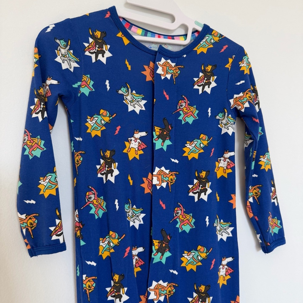 Magnetic me footie pajamas “su-paw star” blue dog print pj’s